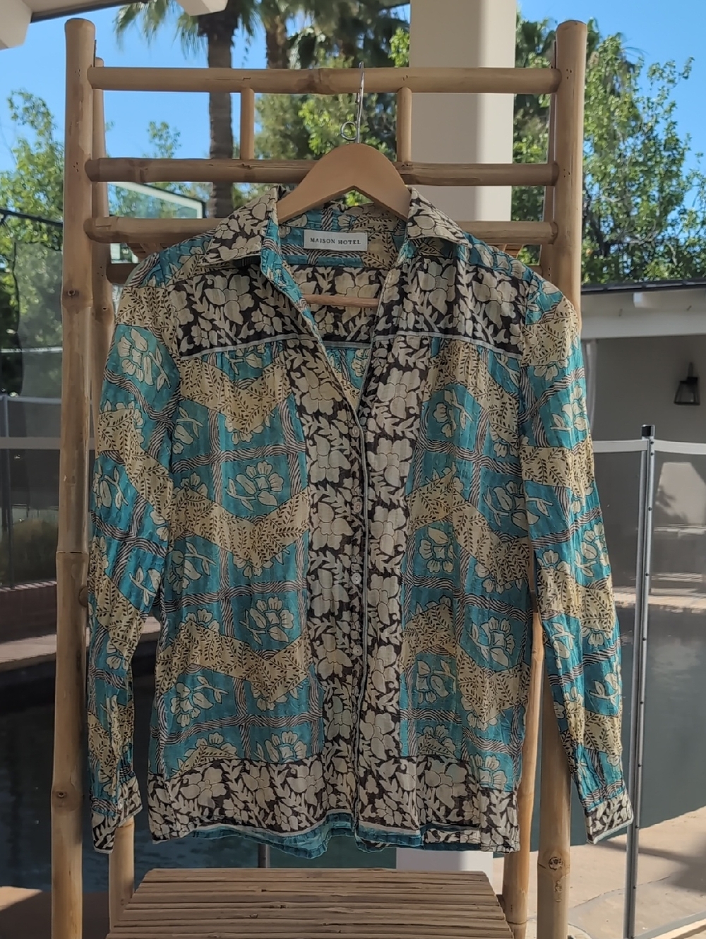 Maison Hotel Bruna Shirt Light Blue 100% Cotton - Picture 6 of 8